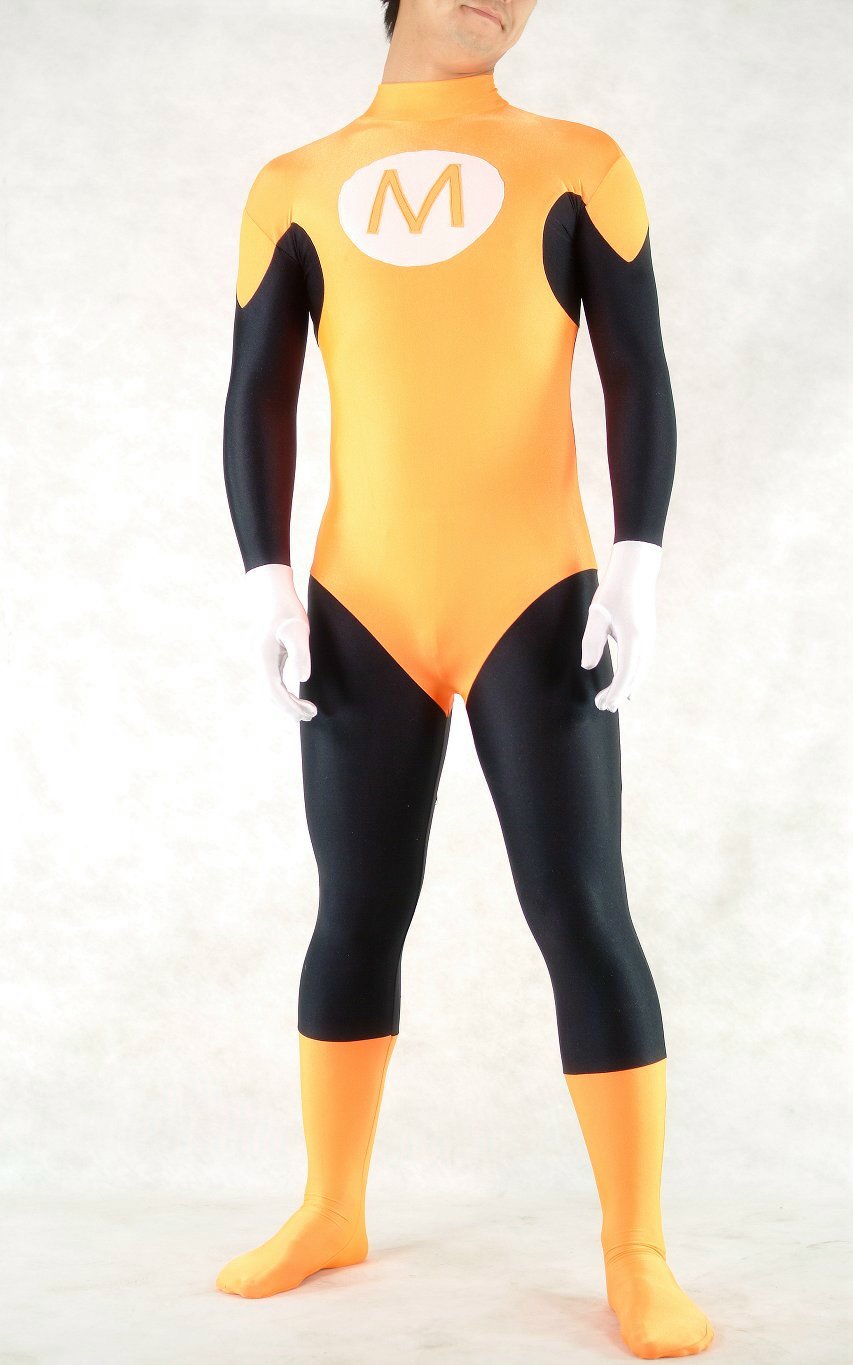 Yellow Superhero Halloween Costume Catsuit